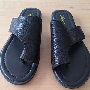 Ladies Black Slide Sandals